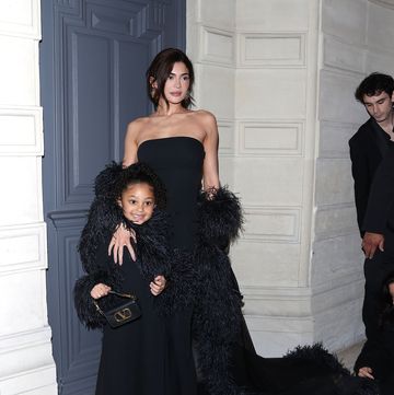 paris, france january 24 kylie jenner and her daughter stormi are seen in matching valentino outfits on january 24, 2024 in paris, france photo by megagc images