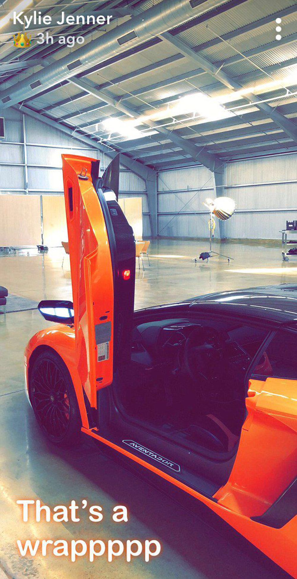 Kylie Jenner Getting Out of a Lamborghini Aventador Roadster March