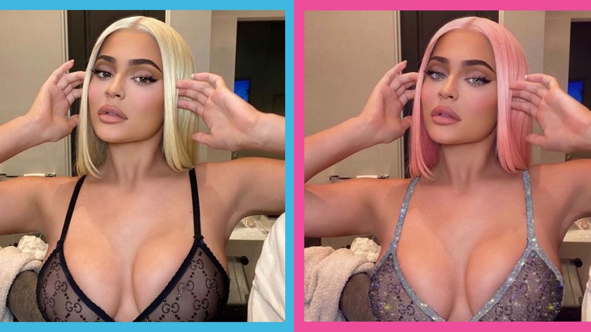 Kylie Jenner goes back to blonde hair while showing off Gucci lingerie