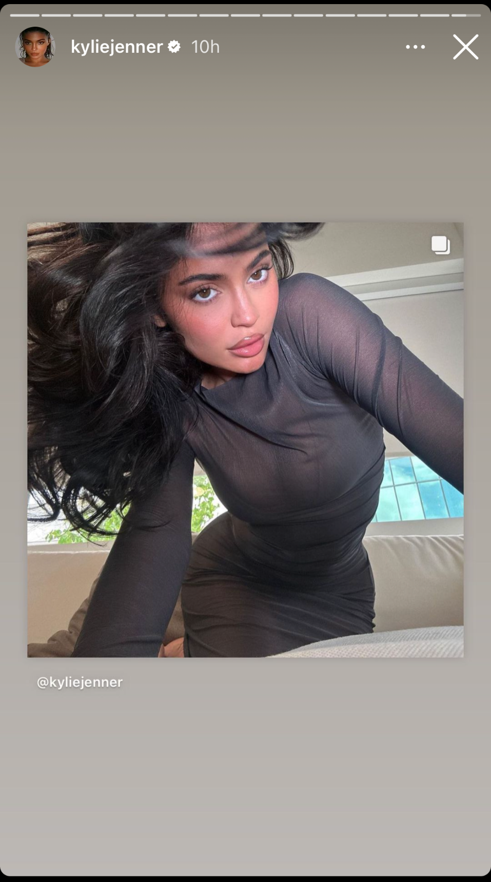 Kylie Jenner Has a Selfie Session in a See-Through Dress