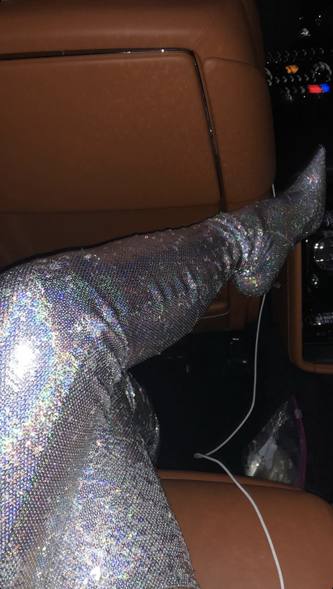 kylie jenner silver boots