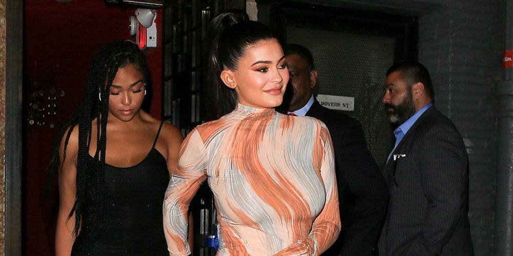 Faking It! Kylie Jenner Showcases Her Spanx While In A Skintight Dress!