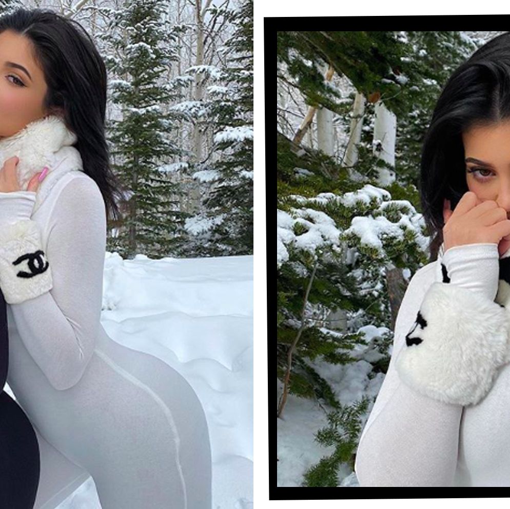 Kylie Jenner Pops in Retro-Inspired Leather Coat & Boots in Aspen