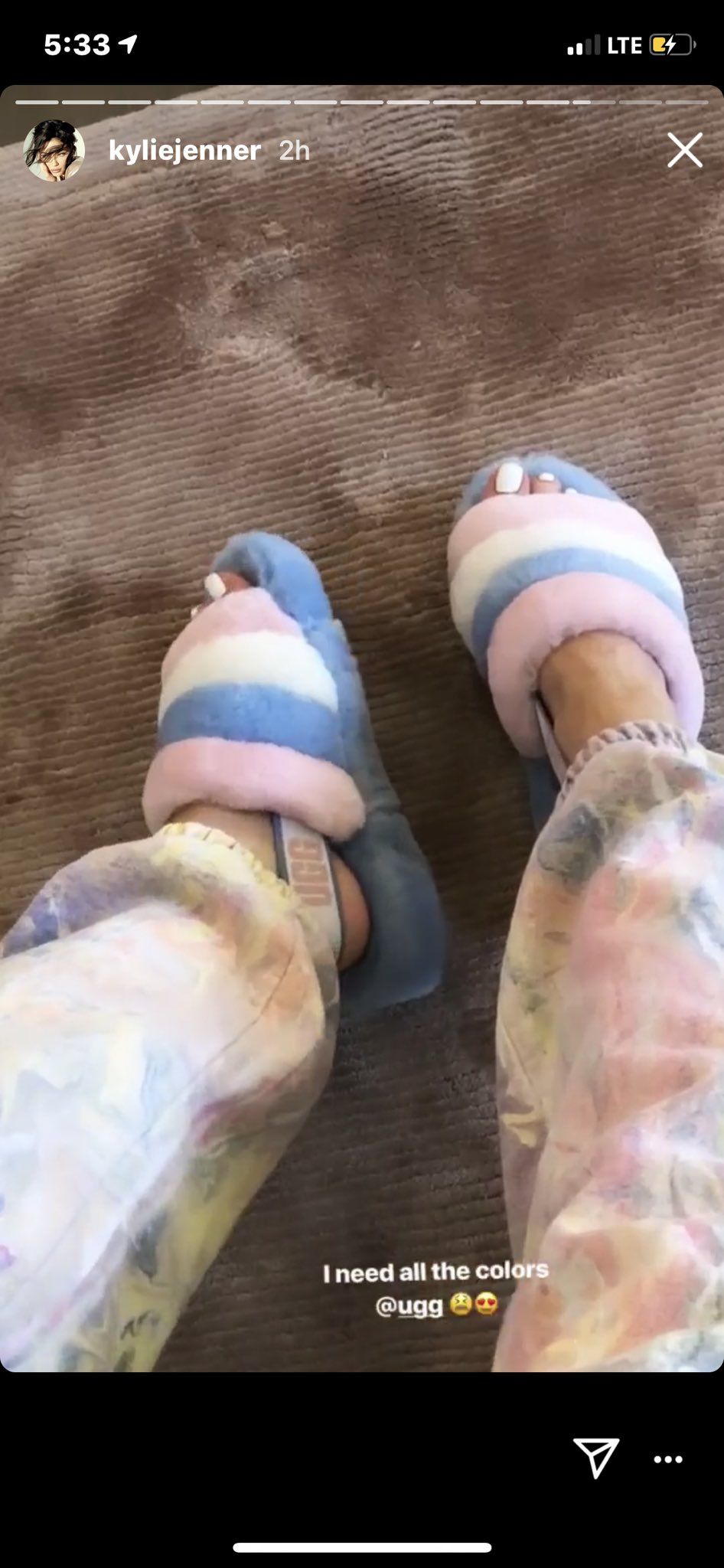 Ugg Women's Fluff Yeah Slide Slippers ASO Kylie Jenner Sandals in 2023