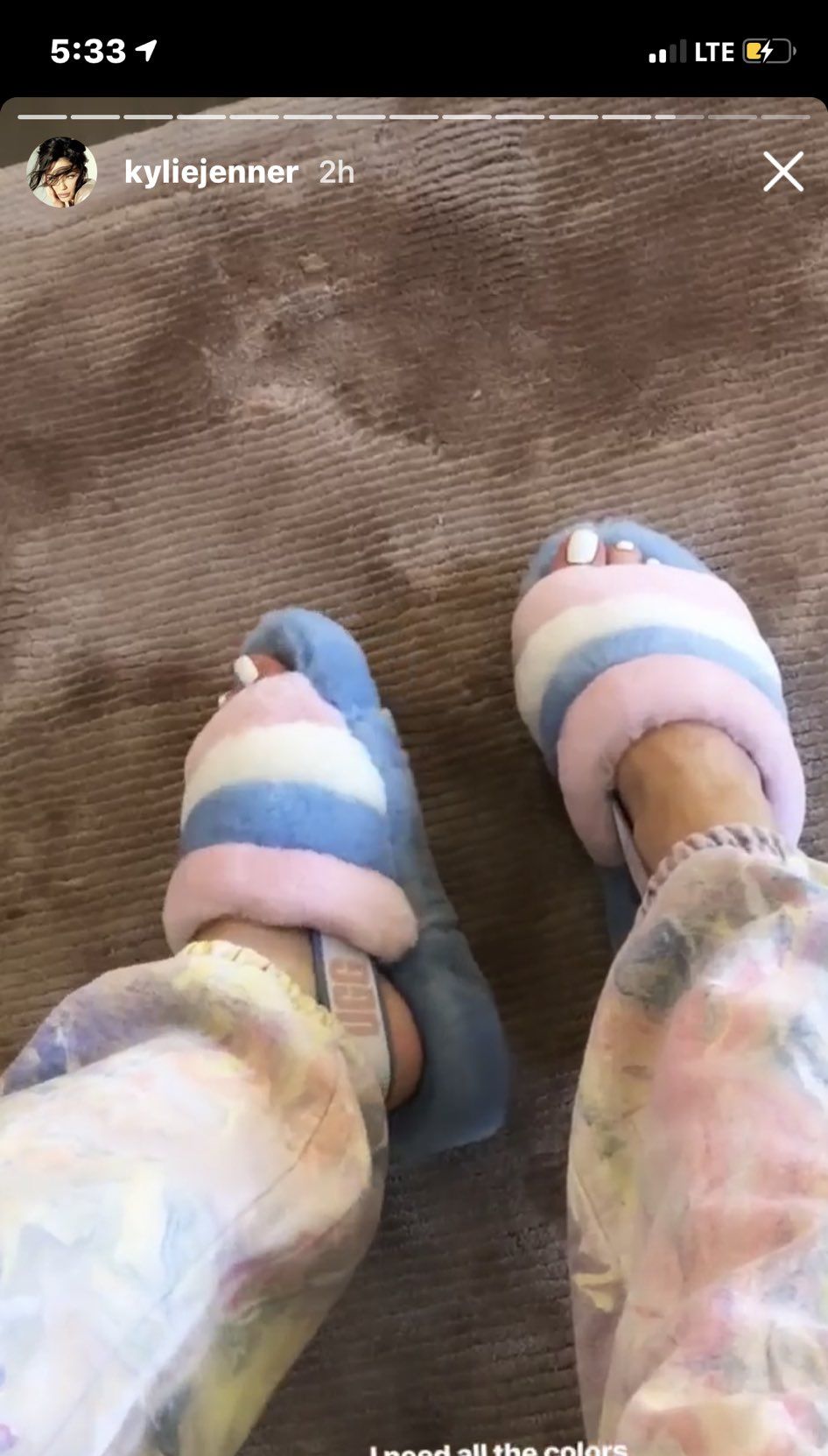 Kylie Jenner Wore UGG's Trans Flag Slippers for Pride