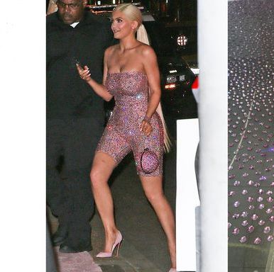 Kylie Jenner Wears Neon Pink Blazer, Manolo Blahnik Naked Sandals –  Footwear News