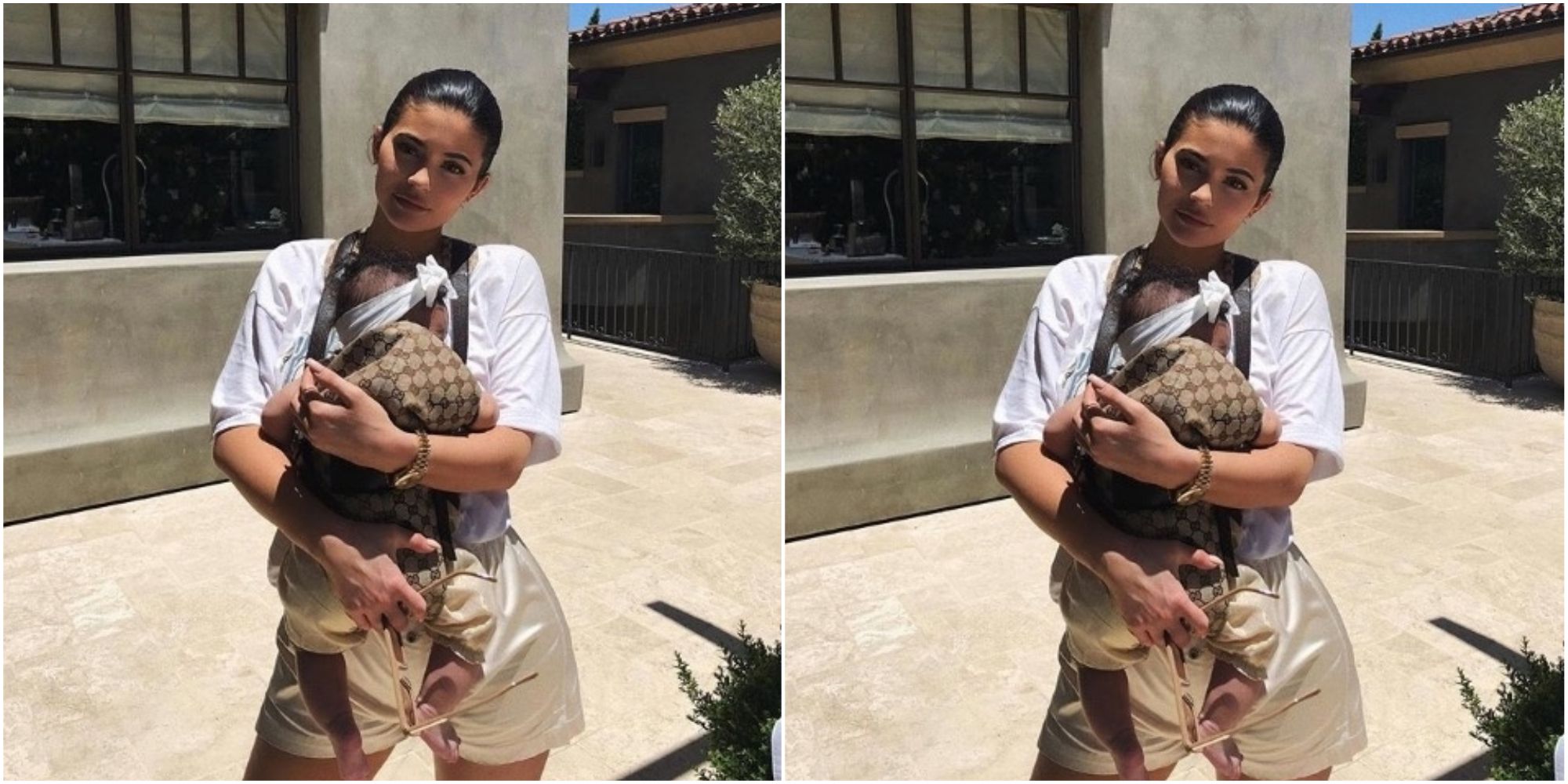 Kylie Jenner Carried Stormi In Gucci Baby Carrier To A Party