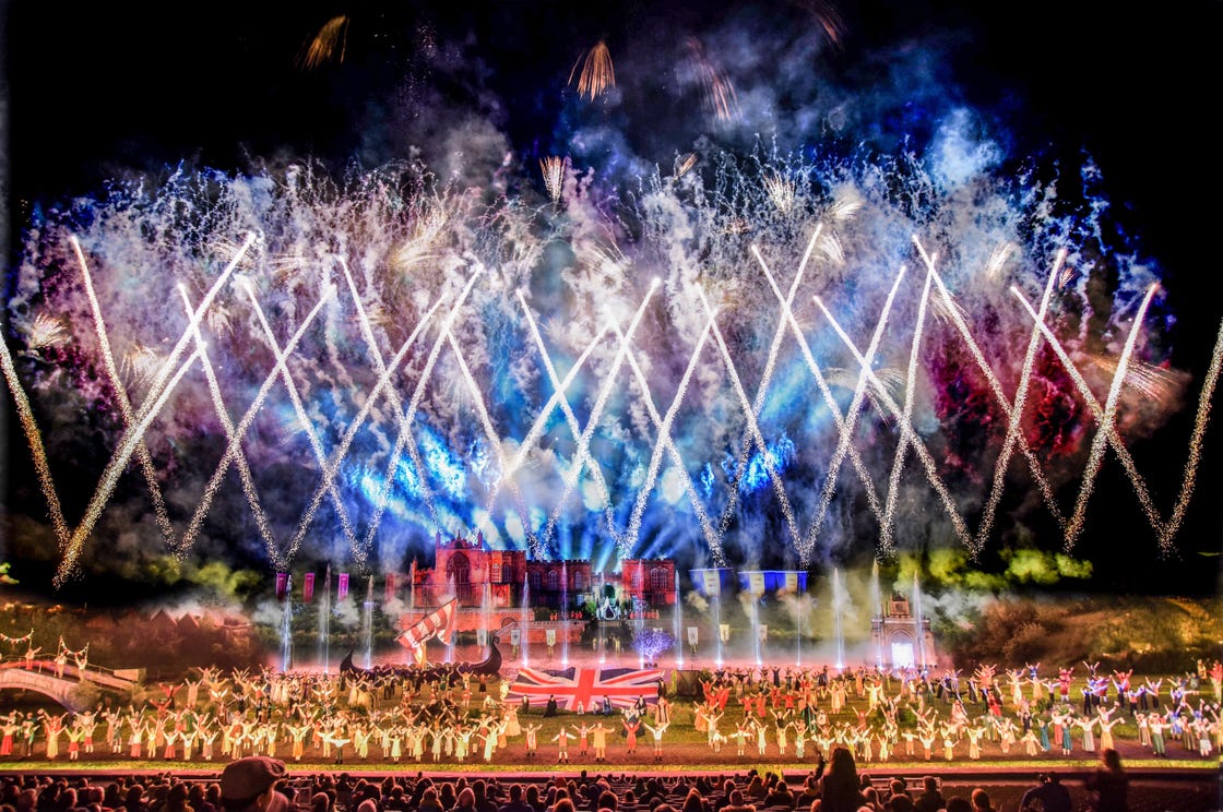 fireworks display at kynren