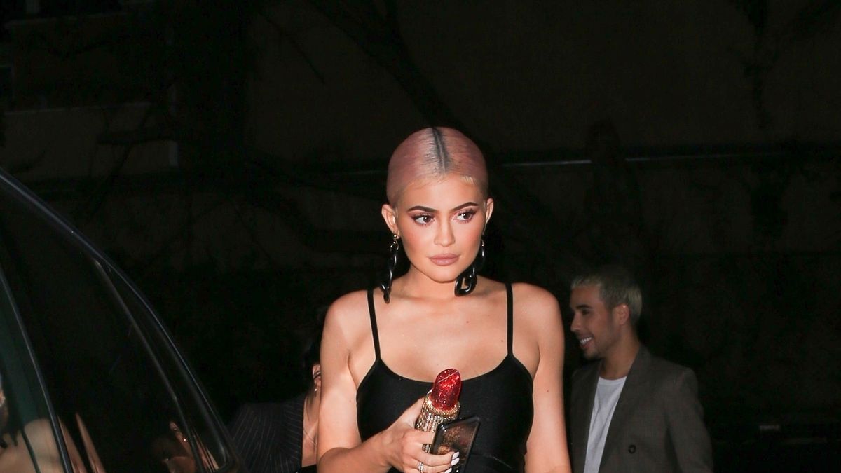 Kylie Jenner Carries Lipstick Clutch Out in Beverly Hills