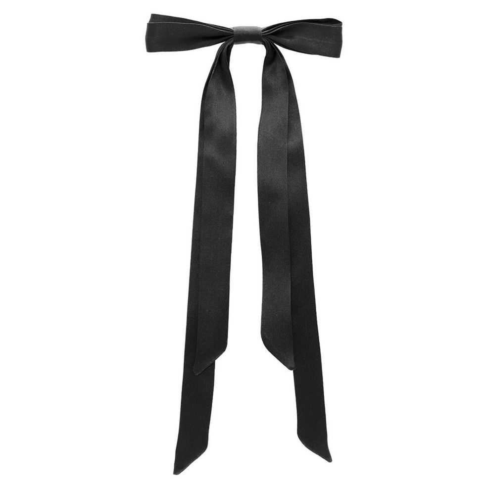 Black Bow Long Tail Barrette Hair Clip