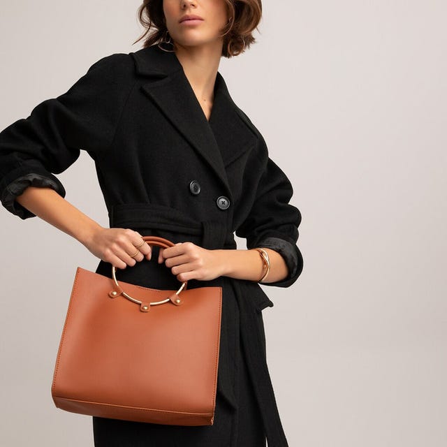 bolso tote color camel de la redoute