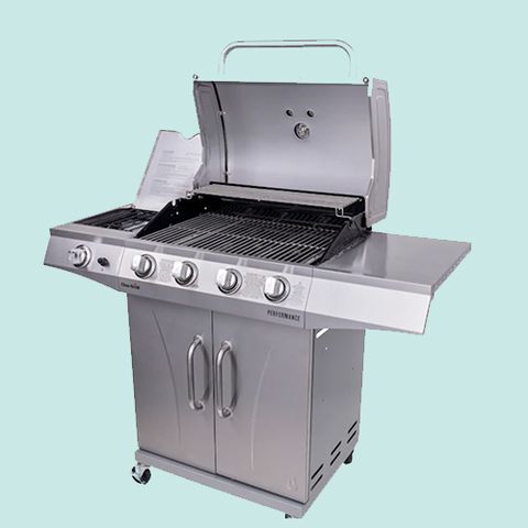 char broil performance series silver 4 burner liquid propane gas grill with 1 side burner