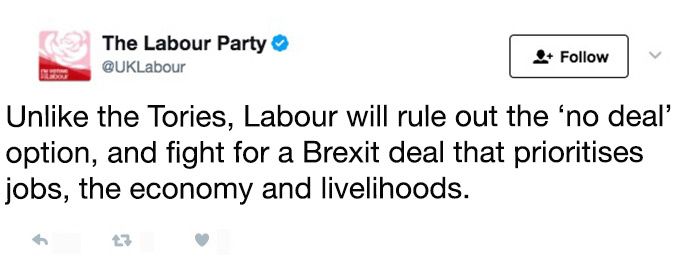 Labour manifesto on Brexit in 140 characters