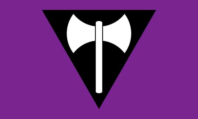 bandera lésbica labrys