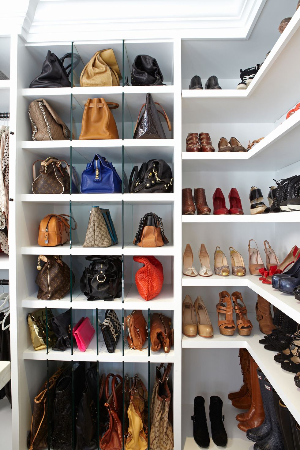 Closet with wallet and shoes