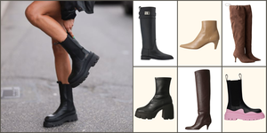 a collage of a woman's legs and boots