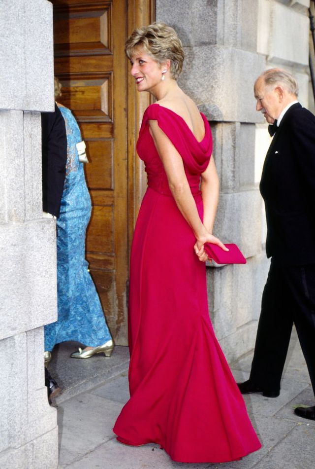 london, united kingdom   july 03  princess diana arriving for a recital by kiri te kanawa in london wearing a dress by fashion designer victor edelstein the event was raising funds for help the hospices charity  photo by tim graham photo library via getty images