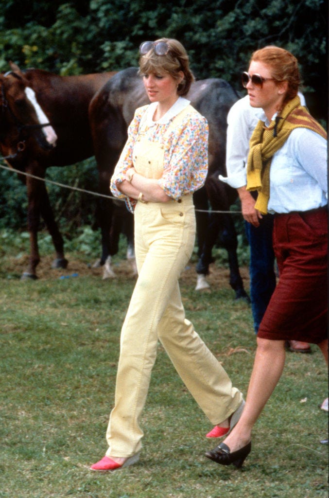 Diana Spencer and Sarah Ferguson at the polo match