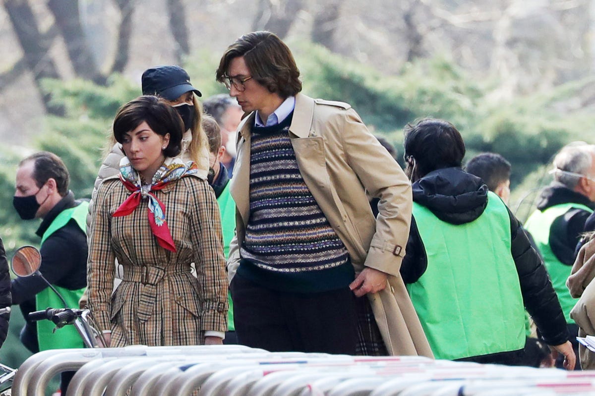 Photos of Lady Gaga & Adam Driver Filming House of Gucci — Best Pictures  from the House of Gucci Set