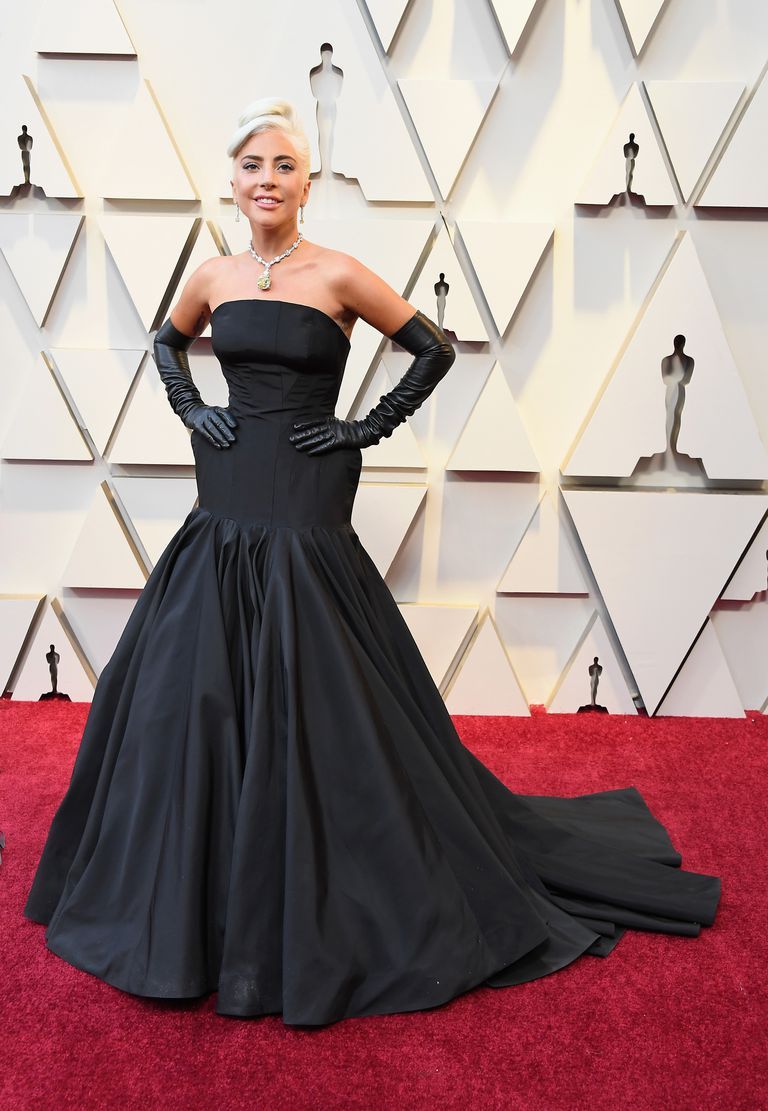 completely stereo Get used to Lady Gaga Wore an Alexander McQueen Black Dress to Oscars 2019 Red Carpet