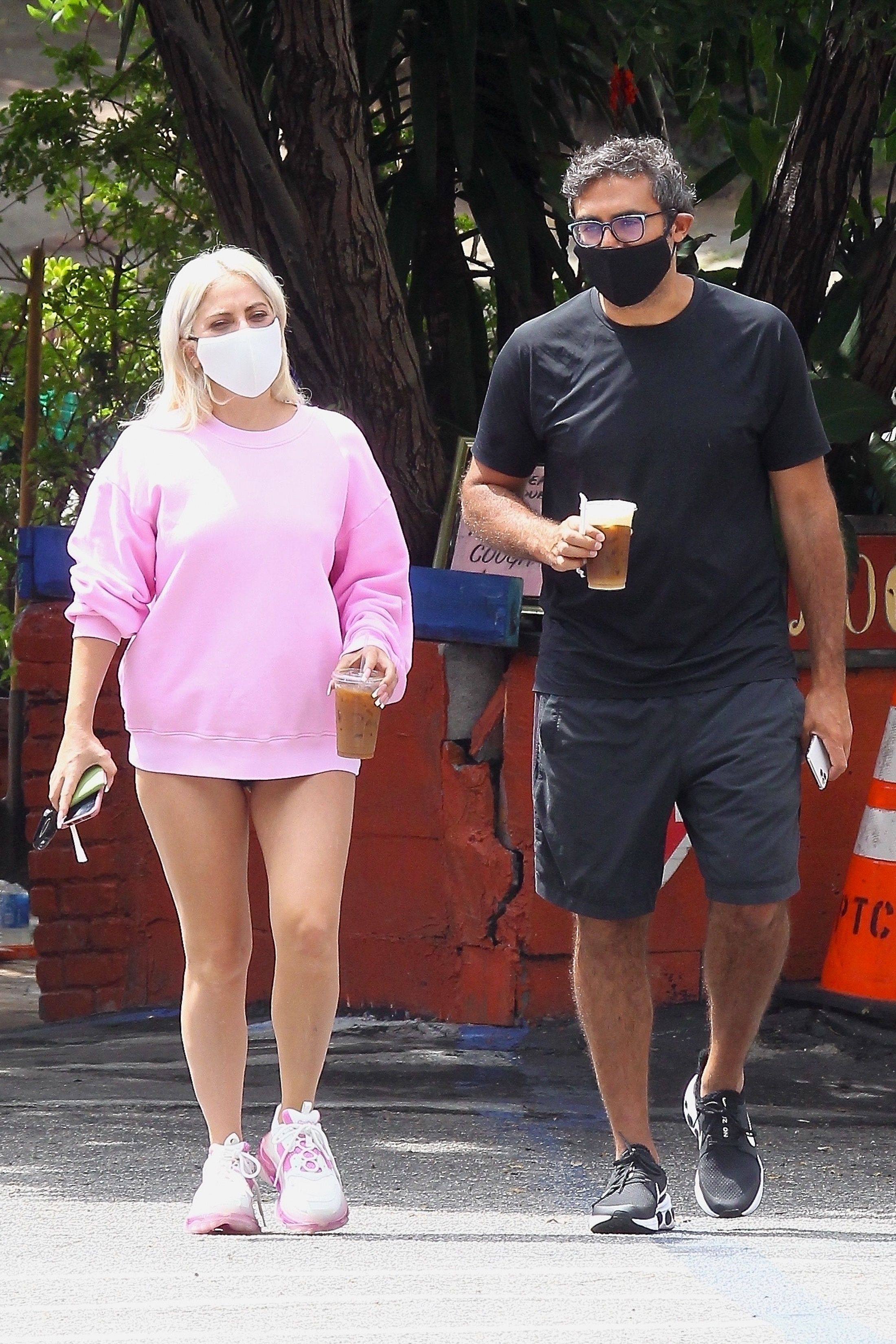 Lady Gaga Wore Sweater and No Pants for Coffee Date With Boyfriend