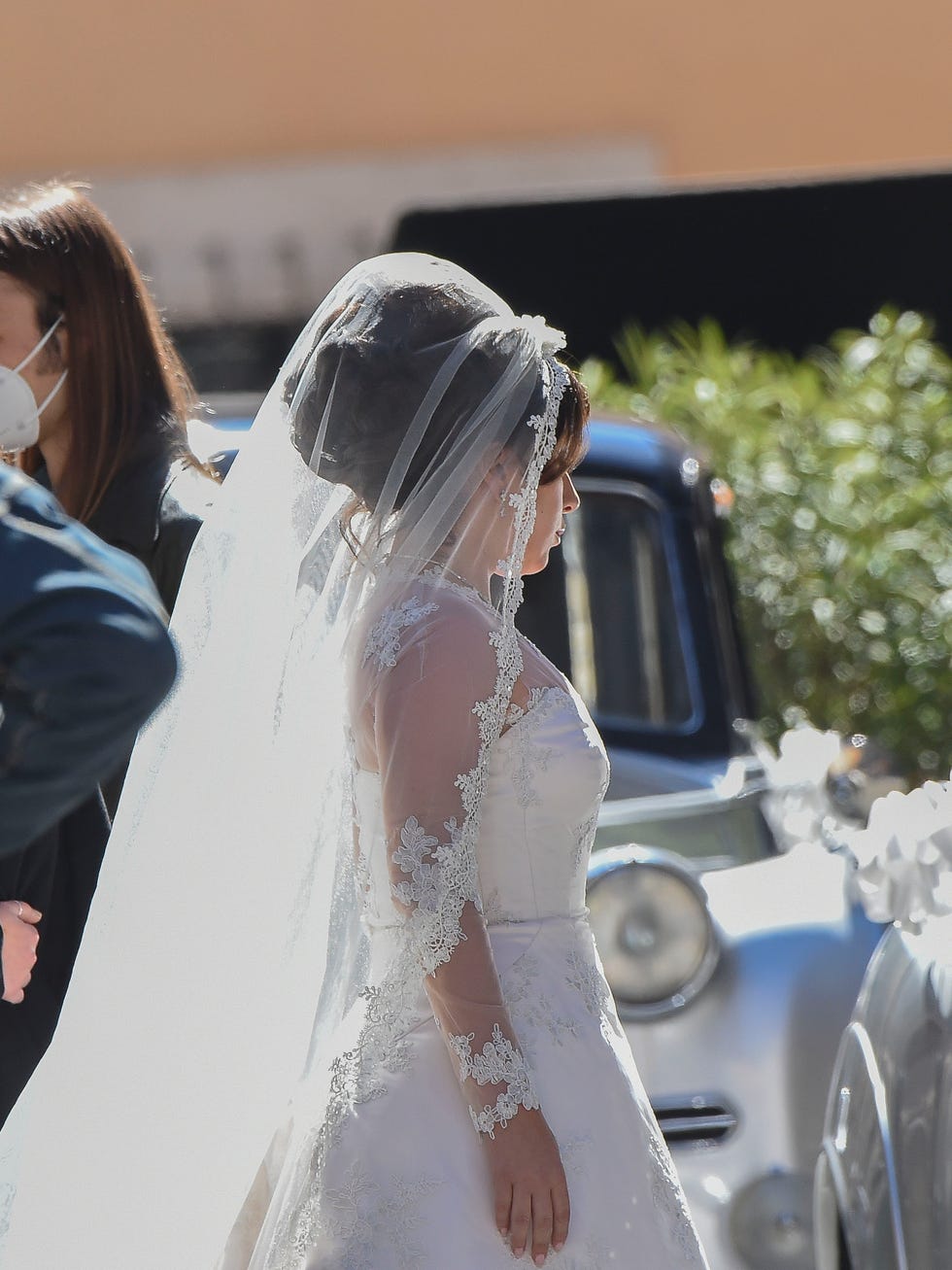 Lady Gaga is a Gucci bride on the set of House of Gucci in Rome