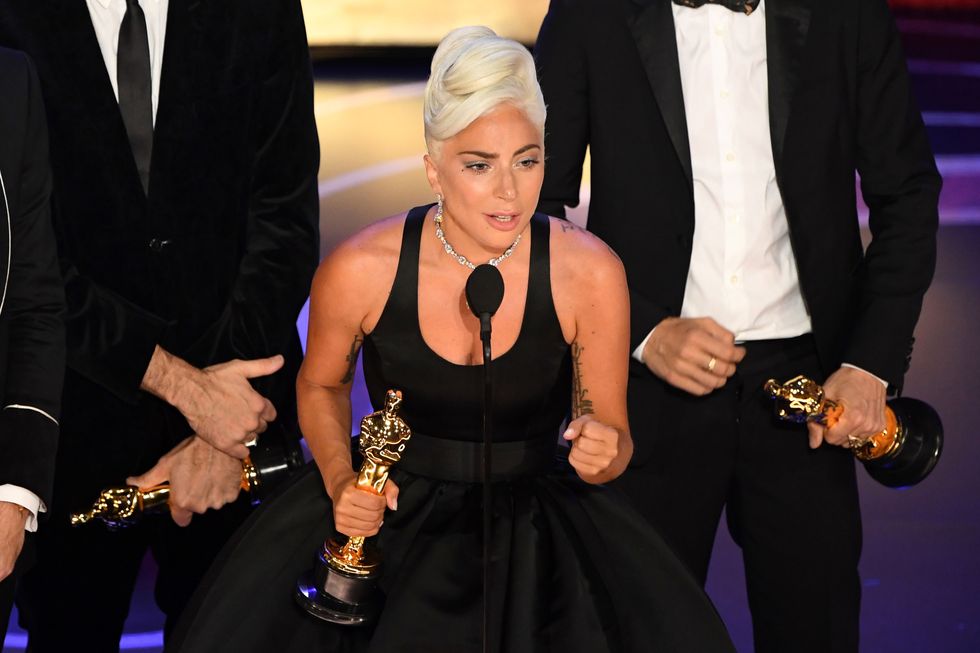 Lady Gaga accepts Oscar for Original Song