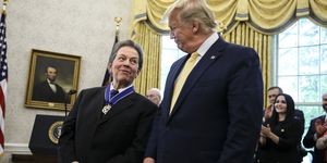 washington, dc   june 19 president donald trump presents the presidential medal of freedom to arthur laffer in the oval office of the white house on june 19, 2019 in washington, dcphoto by oliver contrerasfor the washington post via getty images