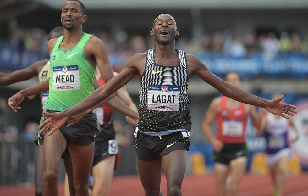 Lagat at the finish line