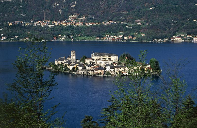 italy   circa 2003 view of san giulio island, lake orta, piedmont, italy photo by deagostinigetty images