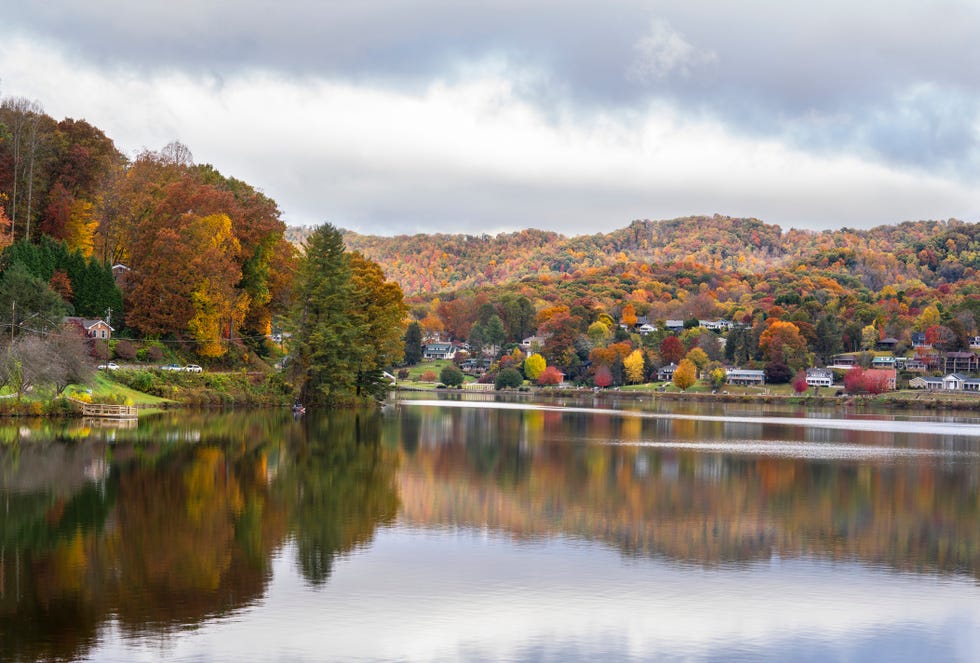 lake junaluska autumn scenery blue ridge mountains