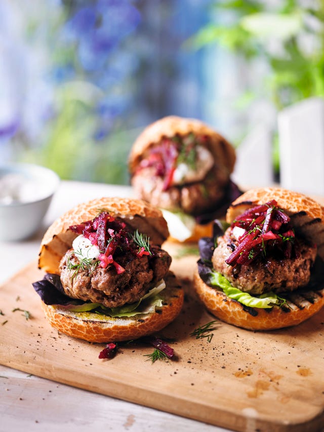 Lamb Burgers with Beetroot Relish Recipe - Easy BBQ Recipes