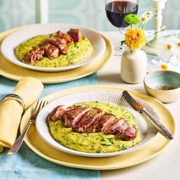 lamb steak with creamy polenta