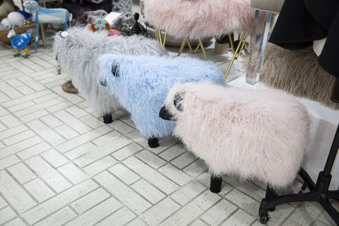 fuzzy sheep statues