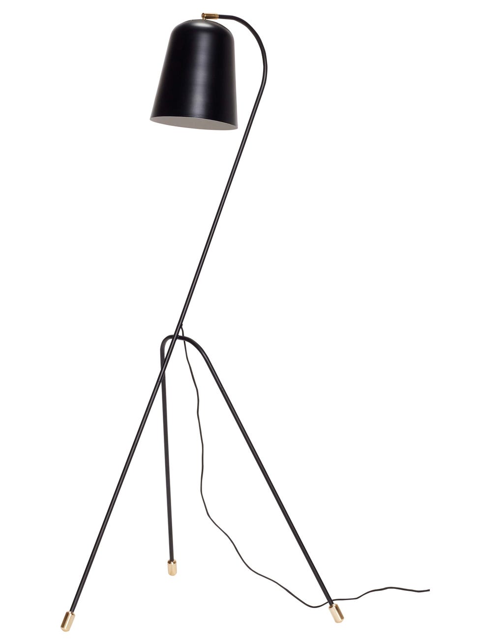 lámpara de pie regulable en metal negro