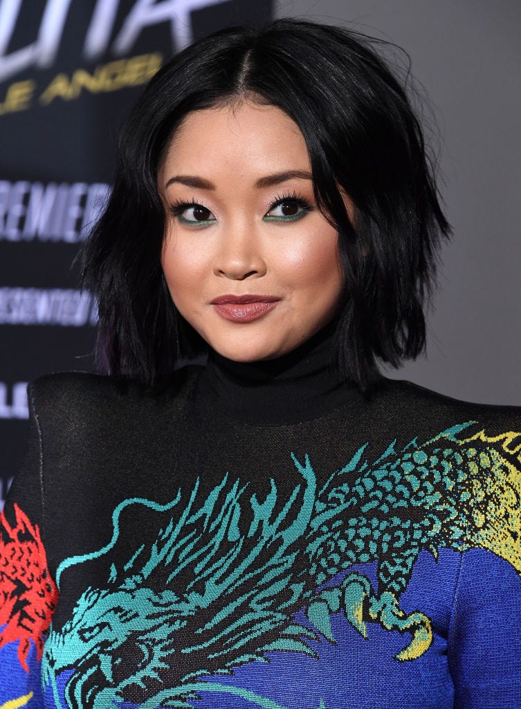 Add a cool, glamorous twist to your next blunt bob with choppy layered ends like Lana Condor's. Even without the classic bangs, this modern shag style adds an easy touch of rock n' roll glam. 