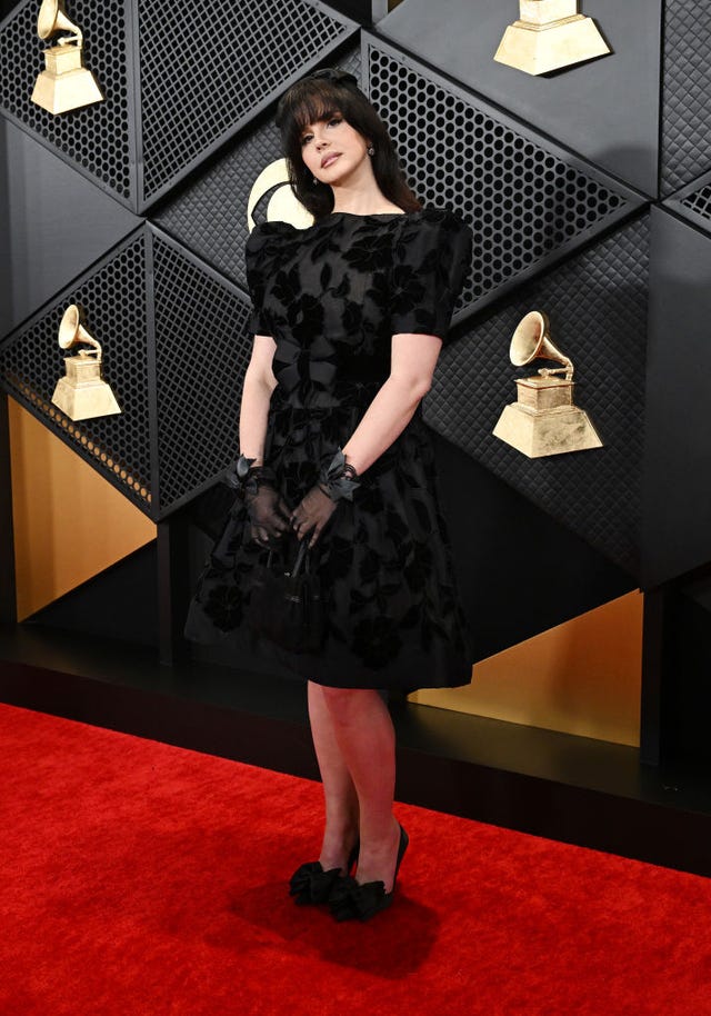 Lana Del Rey Wears Black Lace and Bows at the 2024 Grammys