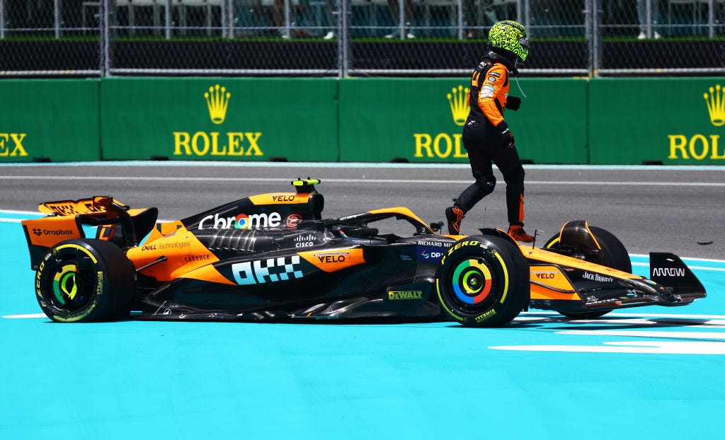 McLaren's Lando Norris Out Early in Miami Sprint After Aston Martin ...