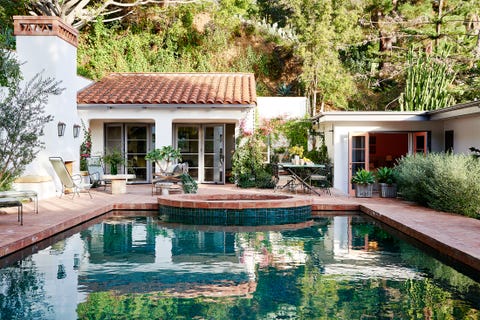 home with pool and terracotta tile