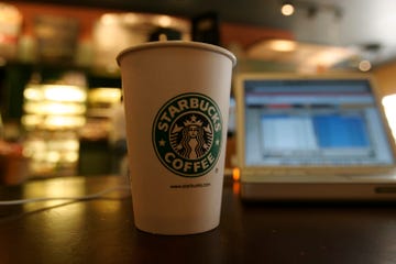 laptop at a starbucks coffee house