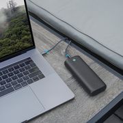 nimble laptop power bank connected to a macbook