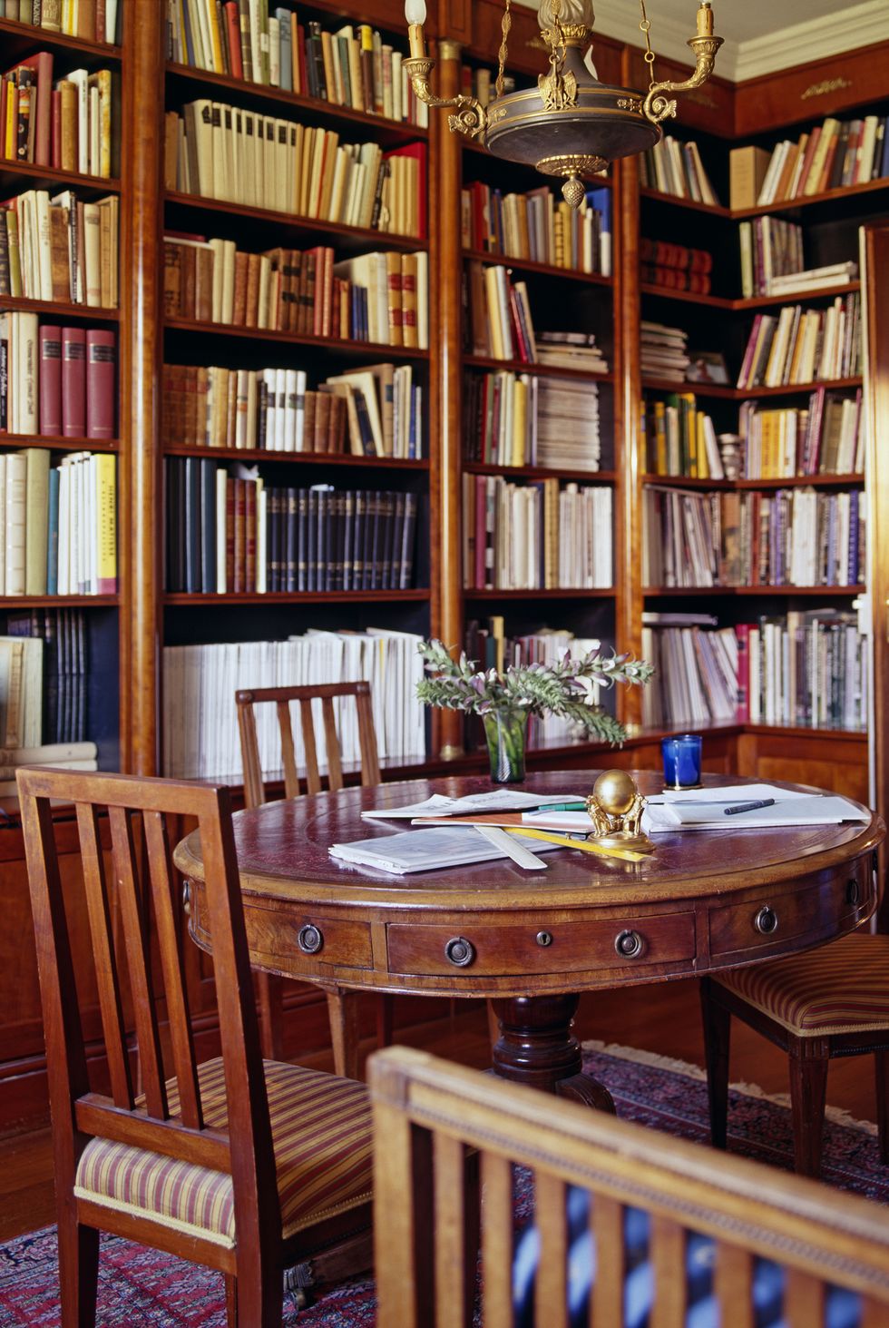 Large number of books kept on the bookshelves in the reading room