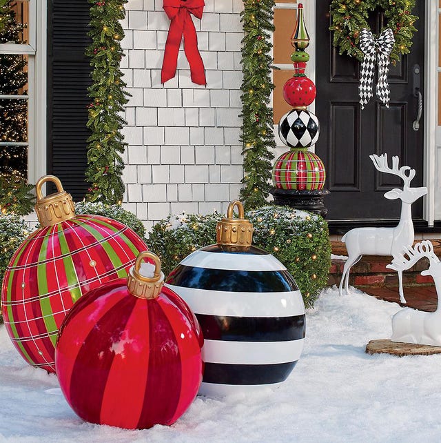 large outdoor christmas ornaments - oversized yard holiday ornaments