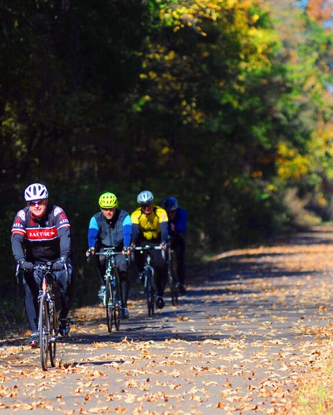 the new tanglefoot trail that runs from houston to new albany has quickly become a cycling destination