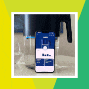 larq pitcher with water filtration app on phone
