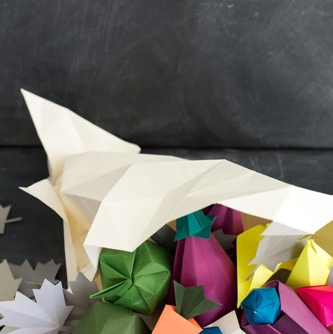 Group of colorful paper crafts