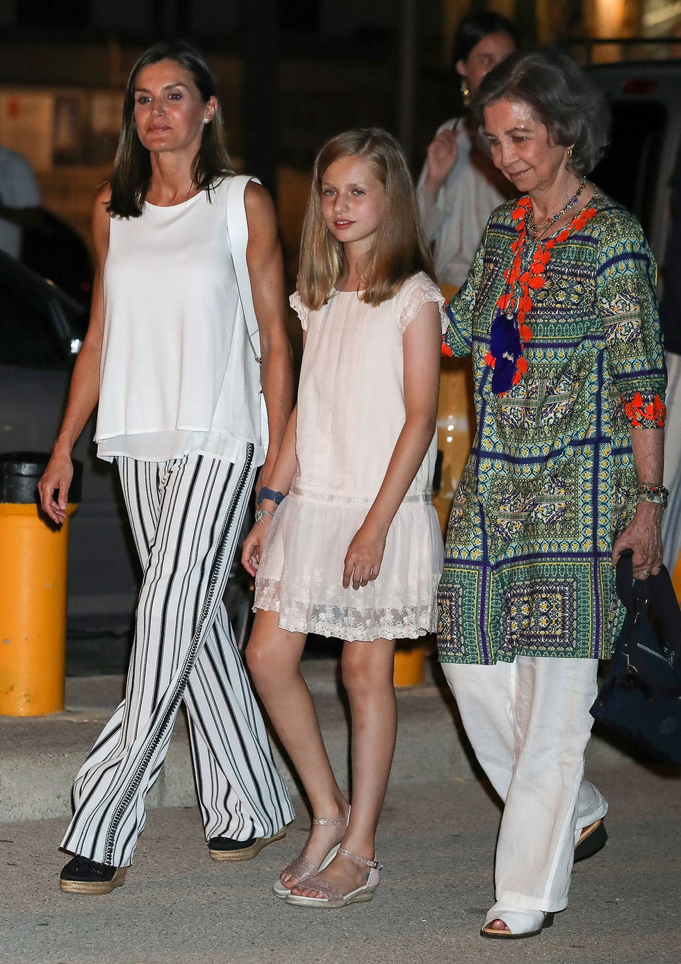 Las reinas con la princesa Leonor en Mallorca en agosto de 2018.