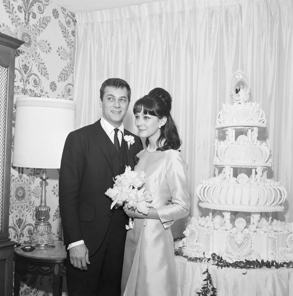 tony curtis and christine kaufmann on their wedding night