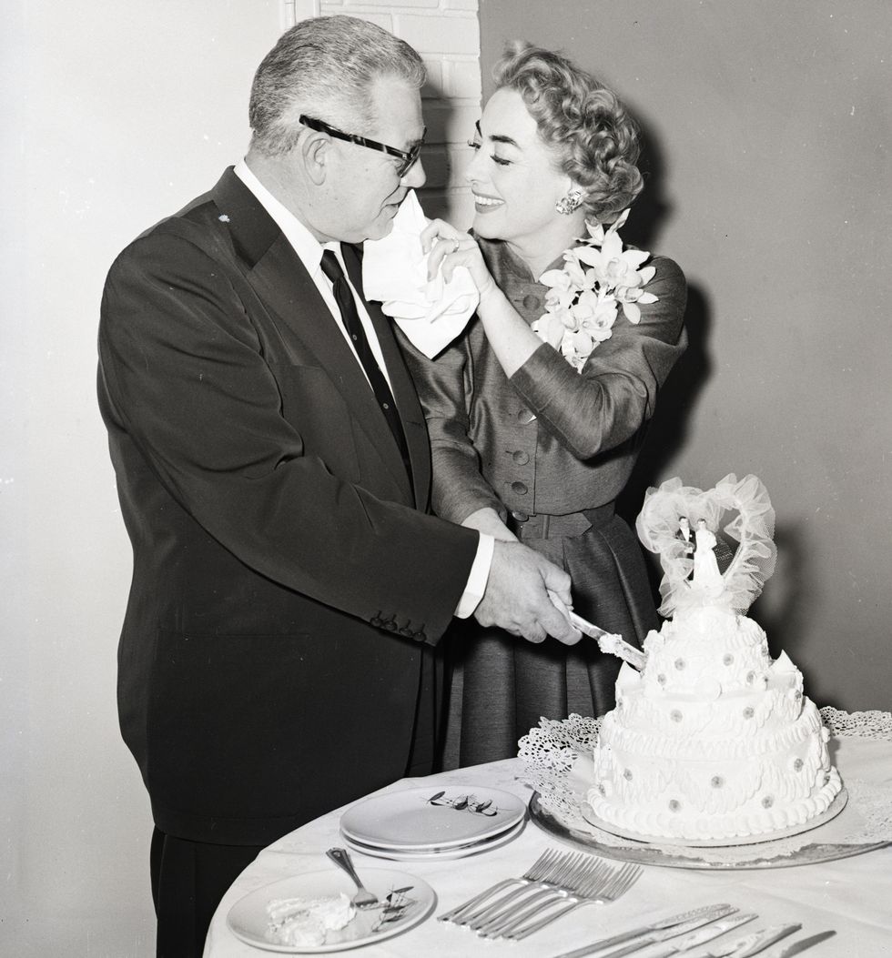 Joan Crawford, New Husband Cut Cake