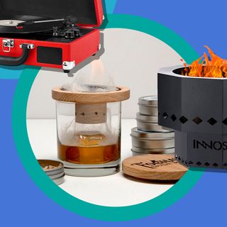 allbirds shoes, record player, cocktail kit, smokeless fire pit, feals cbd drops